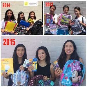 backpack donations over the years