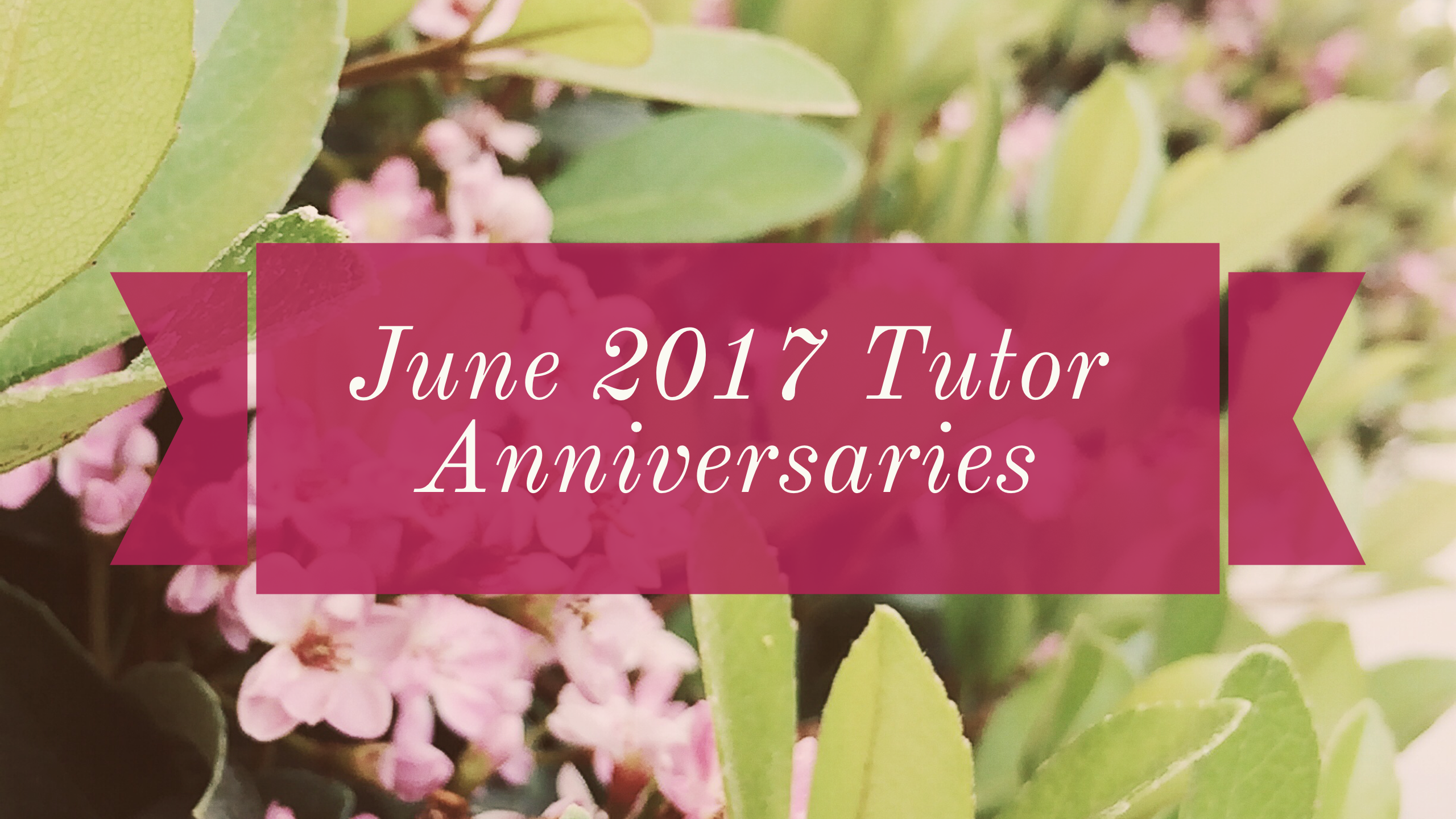 Tutor Anniversaries June 2017