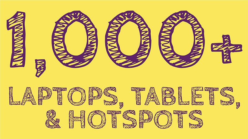 Over 1000 laptops, tablets, and hotspots